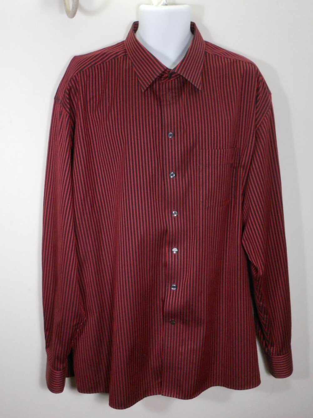 big & tall Eton red/black striped quality cotton dress shirt